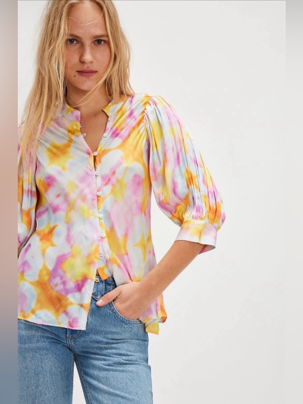 FREE PEOPLE JEN'S PIRATE BOOTY REFLECTION SALOON TOP/BLOUSE